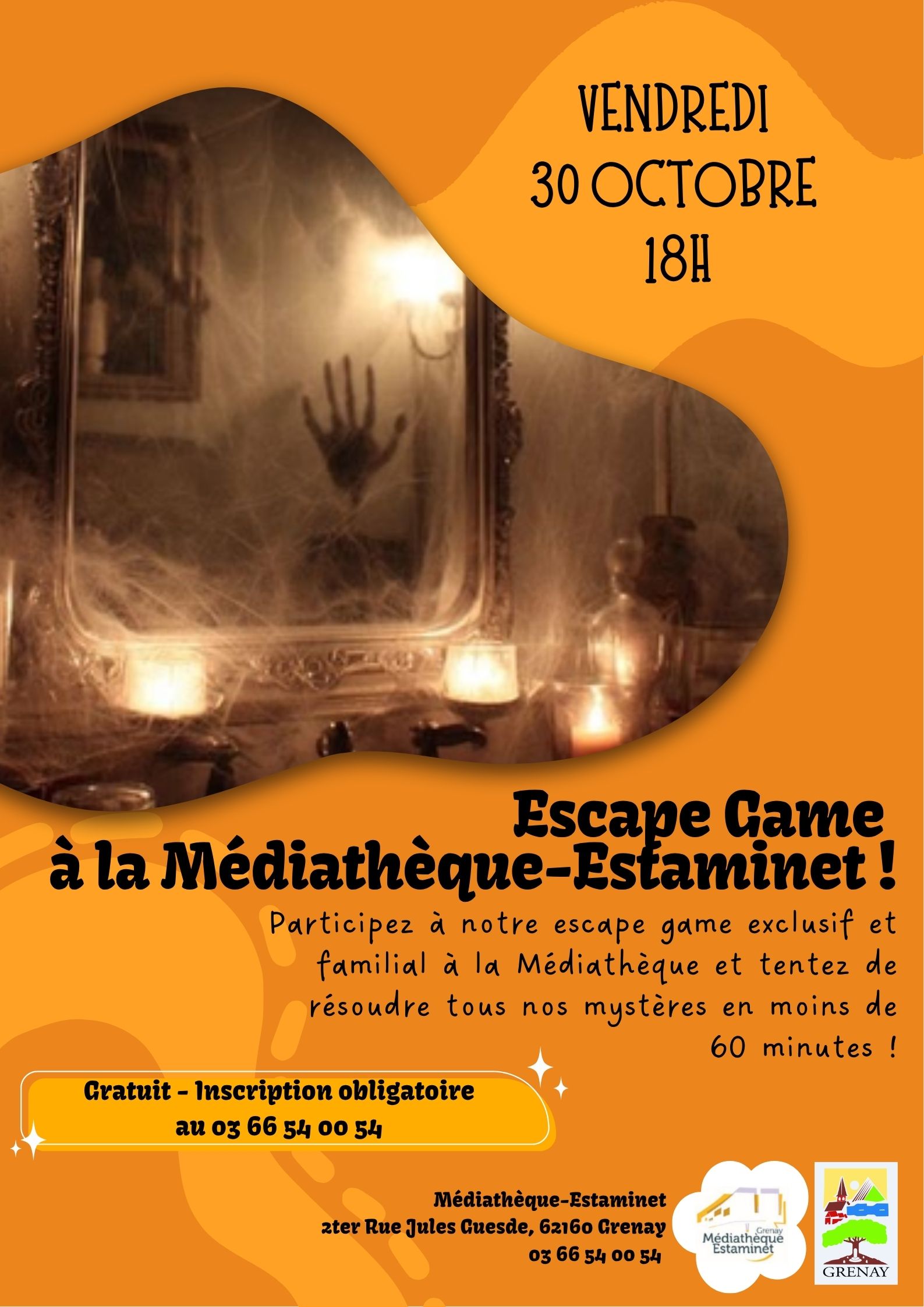 Participez à notre Escape Game exclusif et Familial à la Médiathèque-Estaminet et tentez de résoudre tous nos mystères en moins de 60 minutes!