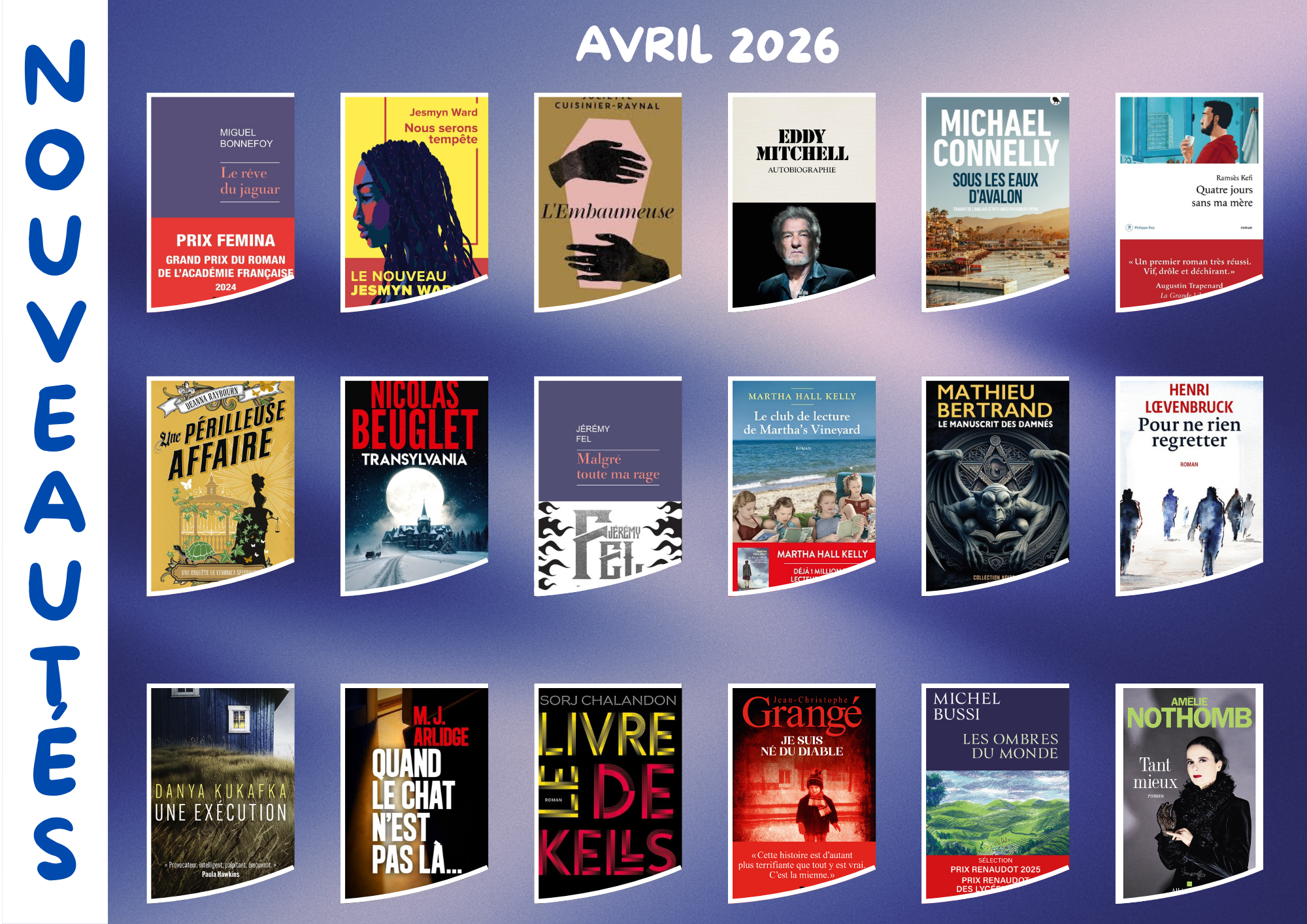 nouveautés avril romans adulte