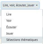 Menu d'accès aux sélections thématiques