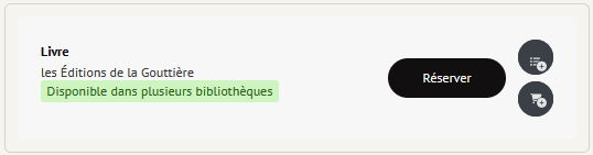 Encart disponibilité d'un livre - médiathèques multiples